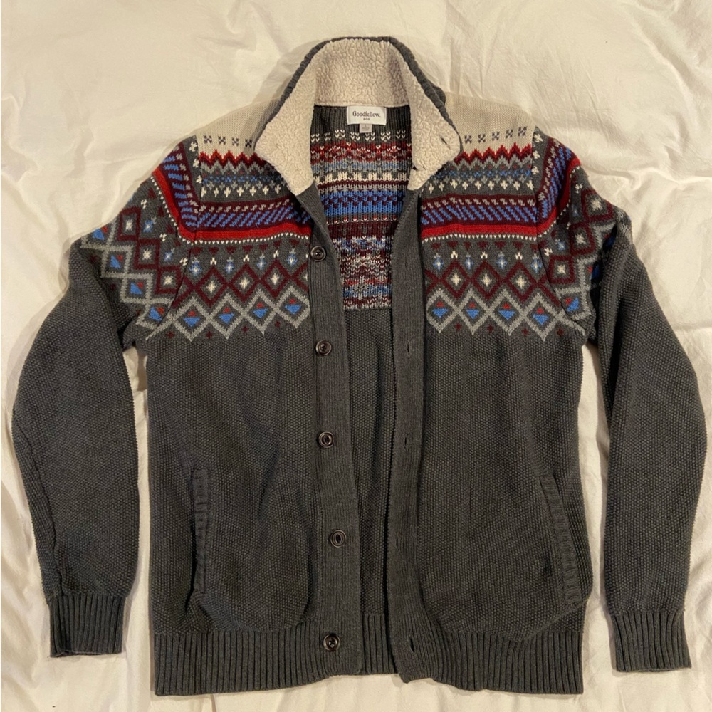 Goodfellow & Co. heavy button-up sweater, size Large